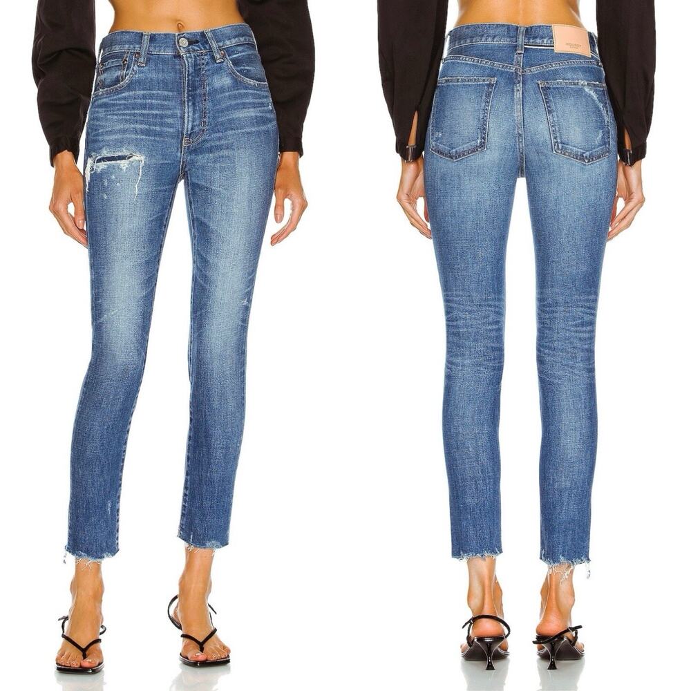 Moussy Vintage Women's Hammond High-Rise Skinny Jeans Size 29 Distressed Japan